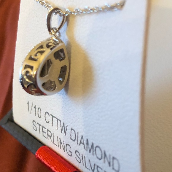 0.1 CT. T.W. Genuine Diamond Sterling Silver Pear Necklace w Tag in Gift Box - Picture 7 of 10